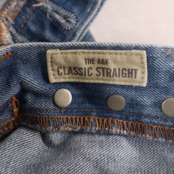 Abercrombie & Fitch Men's Button Fly Distressed Classic Straight Jeans Sz 30x32 - Picture 6 of 15